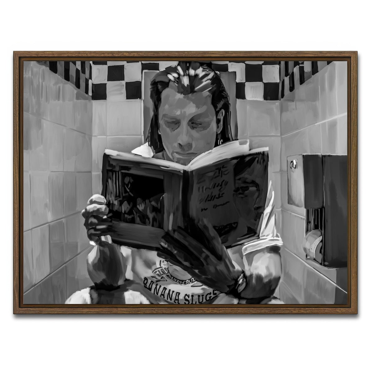 AUTO-MOCKUP WHITE | Toilet Reading | 1 Piece | Walnut Framed Canvas | group=4x3