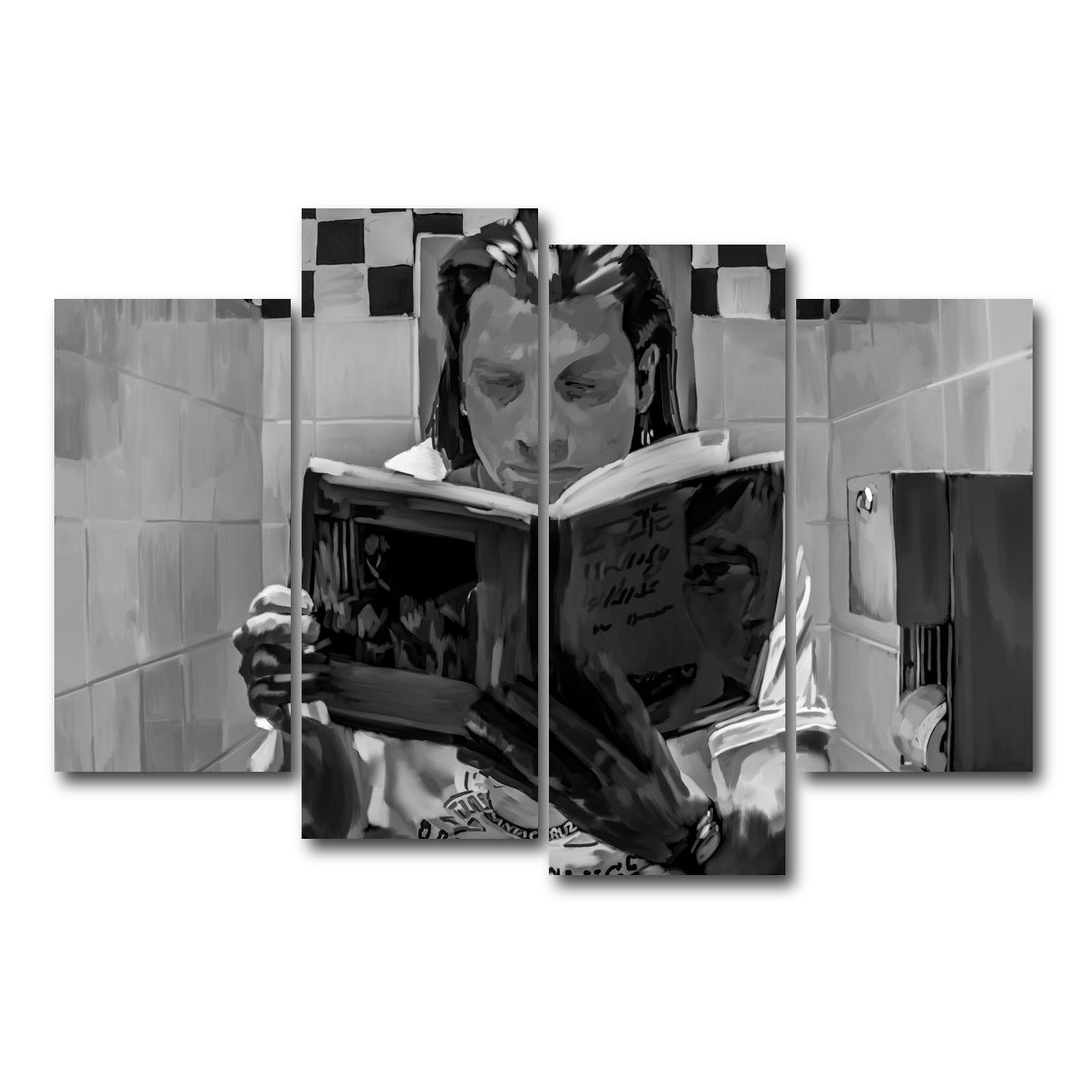 AUTO-MOCKUP WHITE | Toilet Reading | 4 Piece | Gallery Wrap Canvas | group=4_short