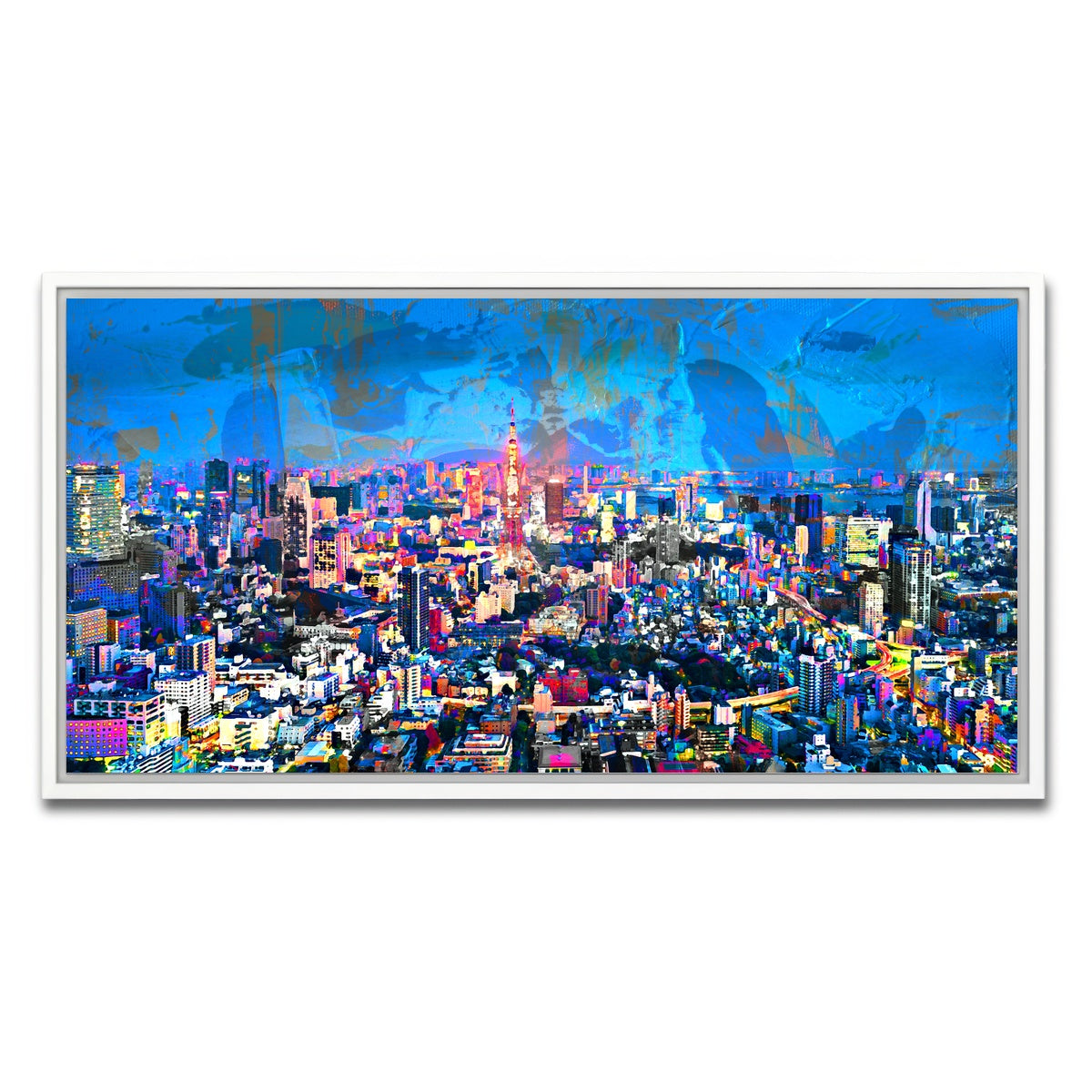 AUTO-MOCKUP WHITE | Tokyo At Night | 1 Piece | White Framed Canvas | group=2x1
