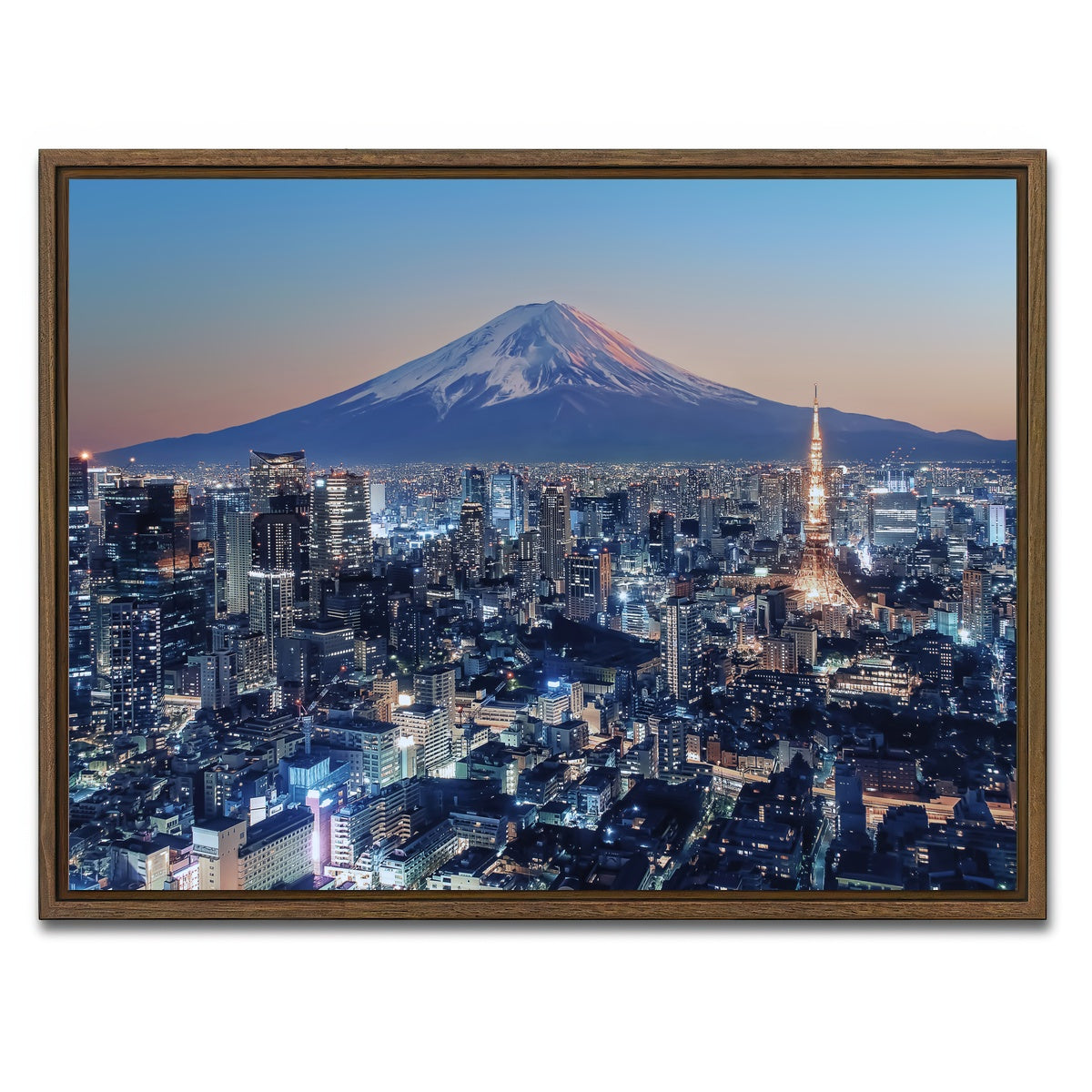 AUTO-MOCKUP WHITE | Tokyo City | 1 Piece | Walnut Framed Canvas | group=4x3