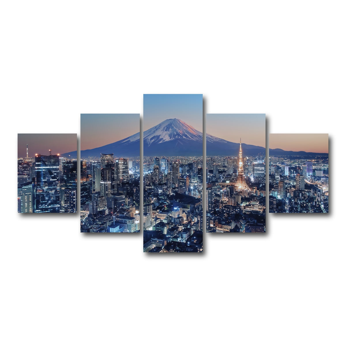 AUTO-MOCKUP WHITE | Tokyo City | 5 Piece | Gallery Wrap Canvas | group=5_short