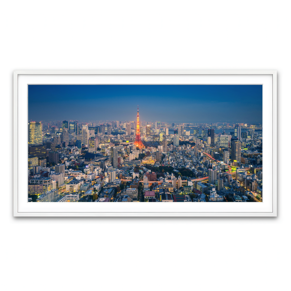Framed Print 2x1 White