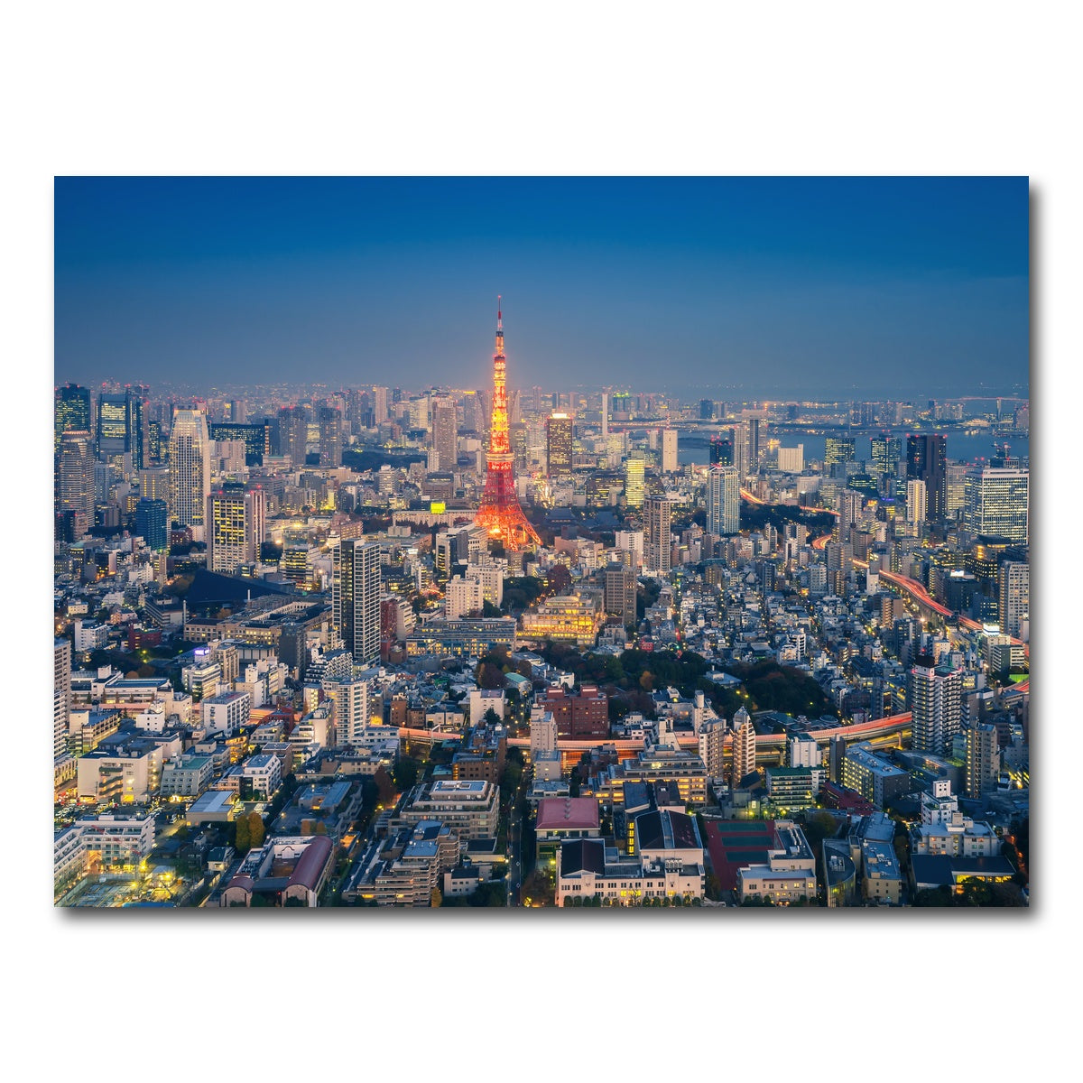 AUTO-MOCKUP WHITE | Tokyo Skyline | 1 Piece | Gallery Wrap Canvas | group=4x3