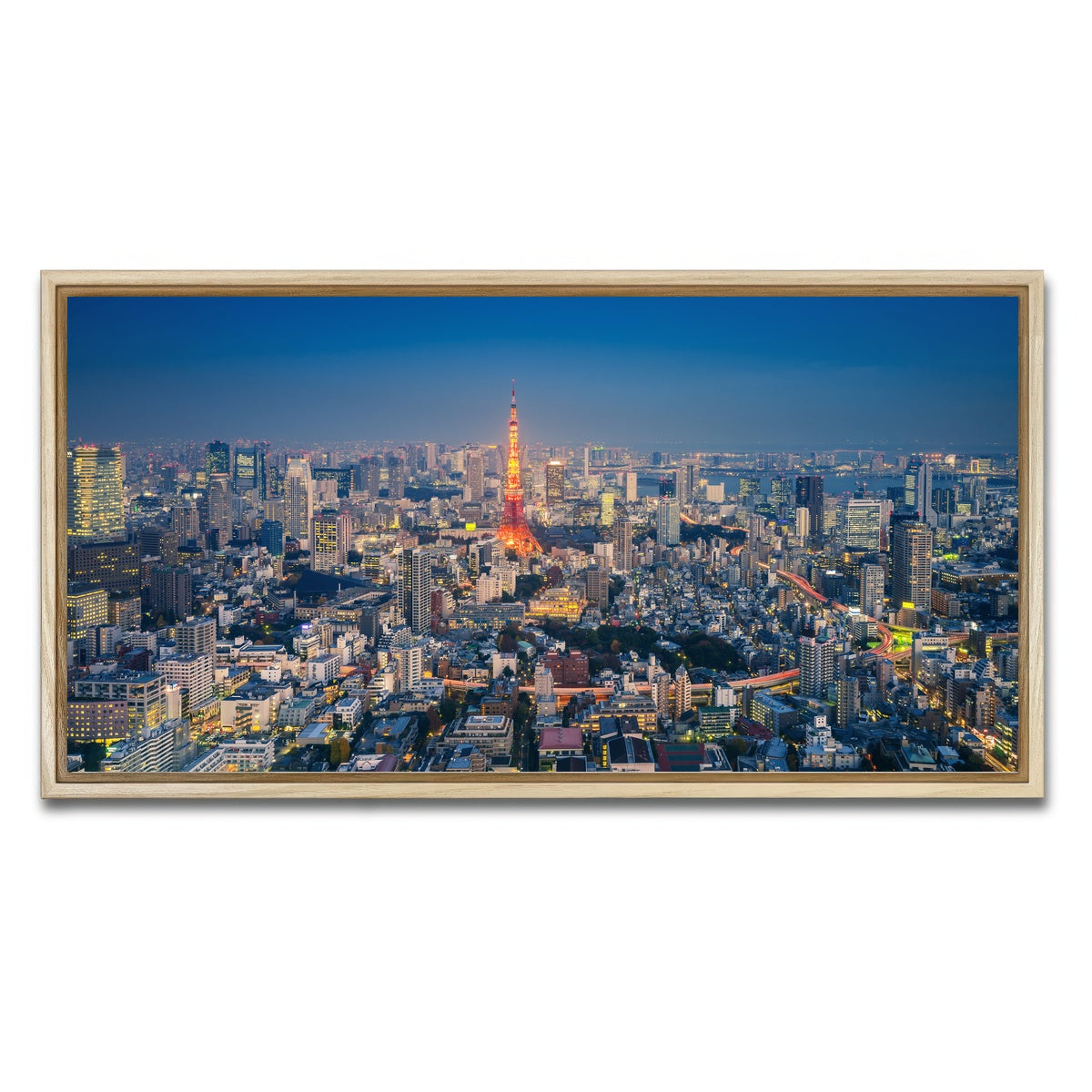 AUTO-MOCKUP WHITE | Tokyo Skyline | 1 Piece | Natural Framed Canvas | group=2x1