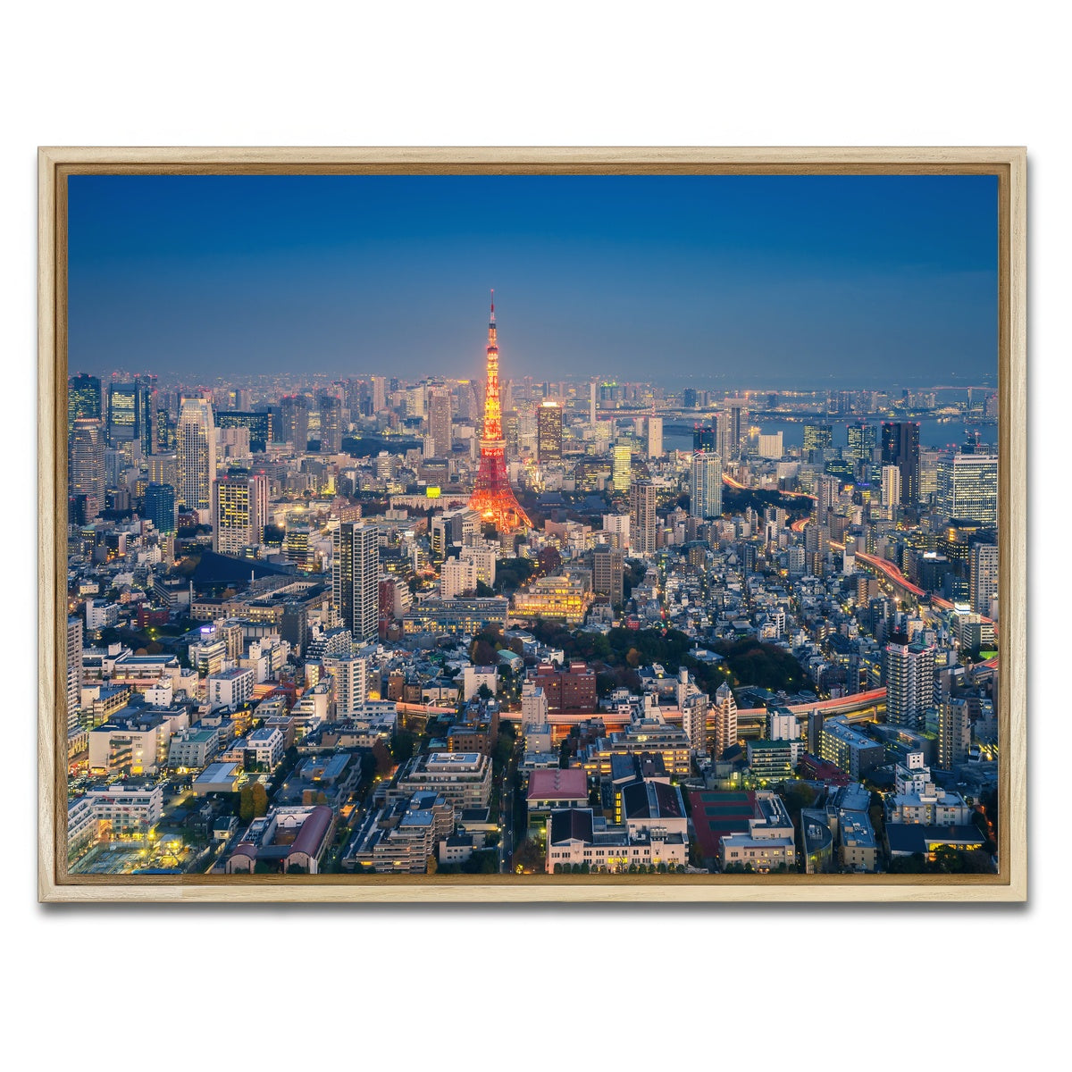 AUTO-MOCKUP WHITE | Tokyo Skyline | 1 Piece | Natural Framed Canvas | group=4x3