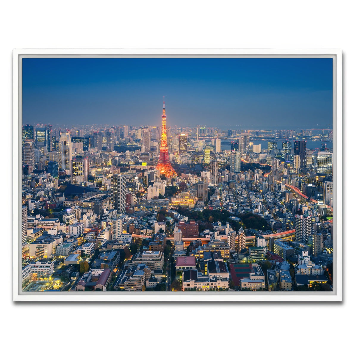 AUTO-MOCKUP WHITE | Tokyo Skyline | 1 Piece | White Framed Canvas | group=4x3