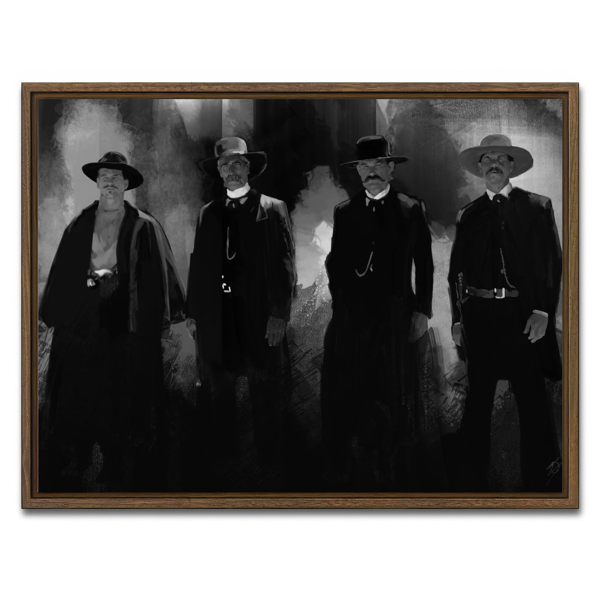 AUTO-MOCKUP WHITE | Tombstone Gang | 1 Piece | Walnut Framed Canvas | group=4x3