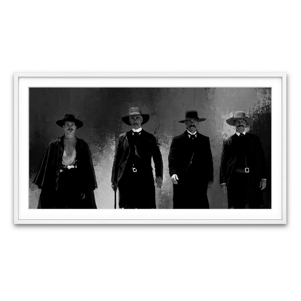 Framed Print 2x1 White