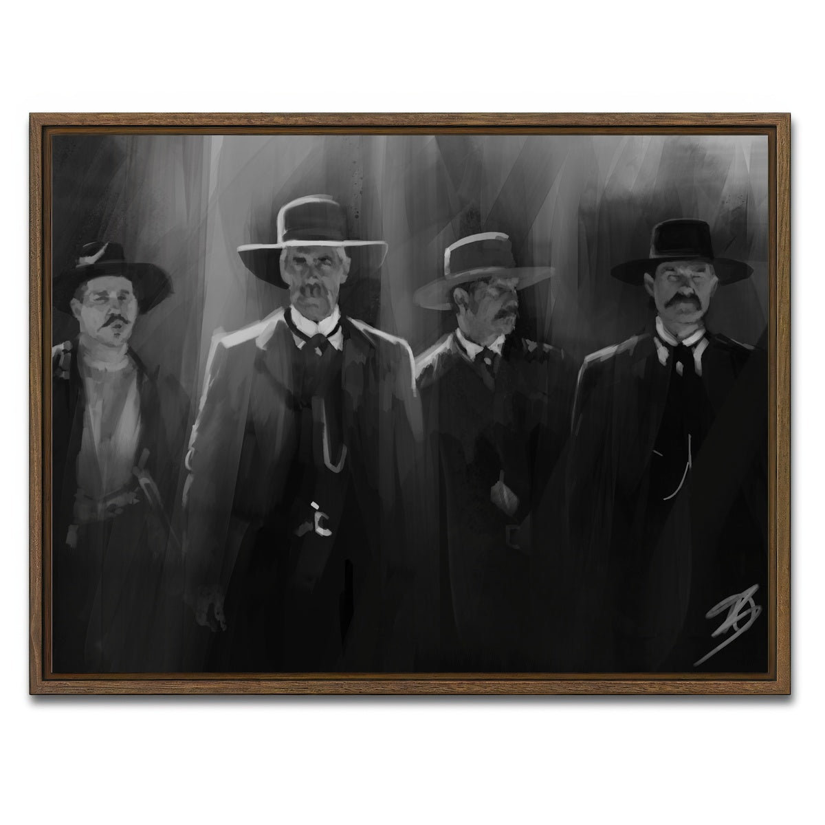 AUTO-MOCKUP WHITE | Tombstone lineup | 1 Piece | Walnut Framed Canvas | group=4x3