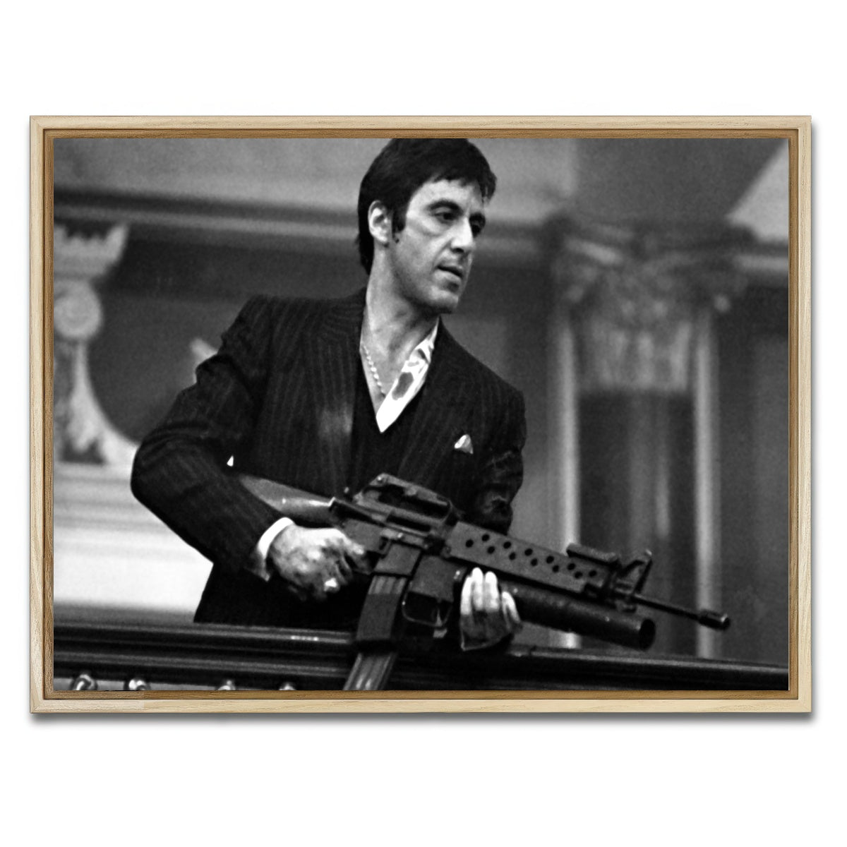 AUTO-MOCKUP WHITE | Tony Montana | 1 Piece | Natural Framed Canvas | group=4x3