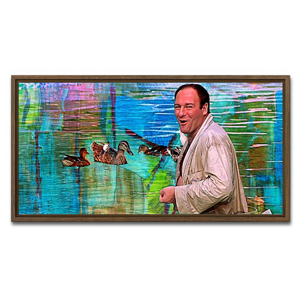 AUTO-MOCKUP WHITE | Tony Soprano Ducks | 1 Piece | Walnut Framed Canvas | group=2x1