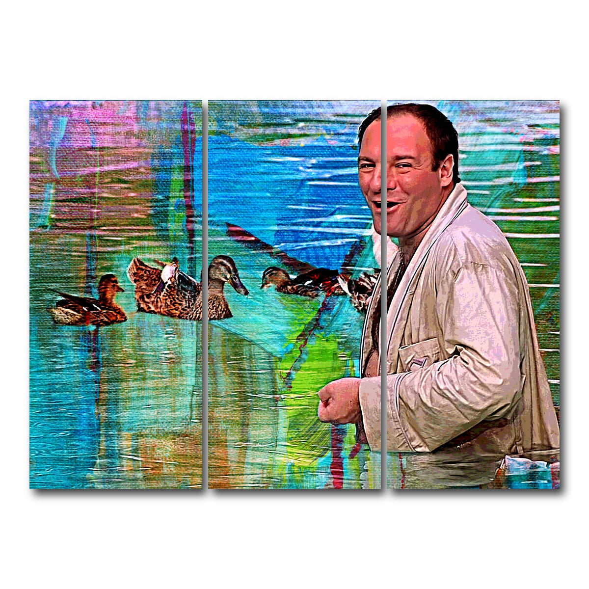 AUTO-MOCKUP WHITE | Tony Soprano Ducks | 3 Piece | Gallery Wrap Canvas | group=8x18