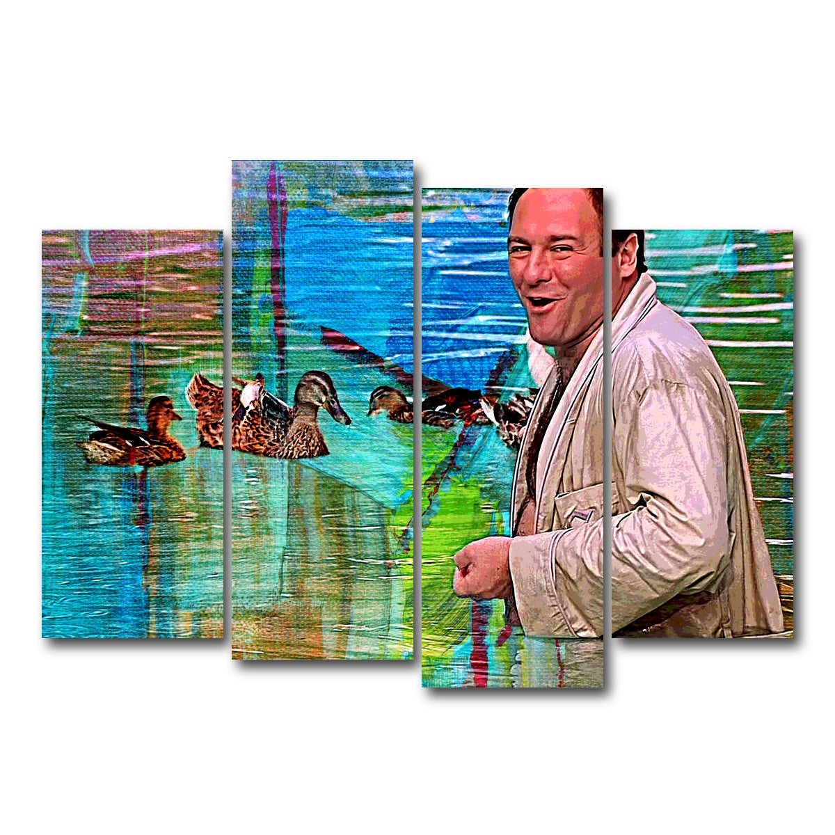 AUTO-MOCKUP WHITE | Tony Soprano Ducks | 4 Piece | Gallery Wrap Canvas | group=4_normal