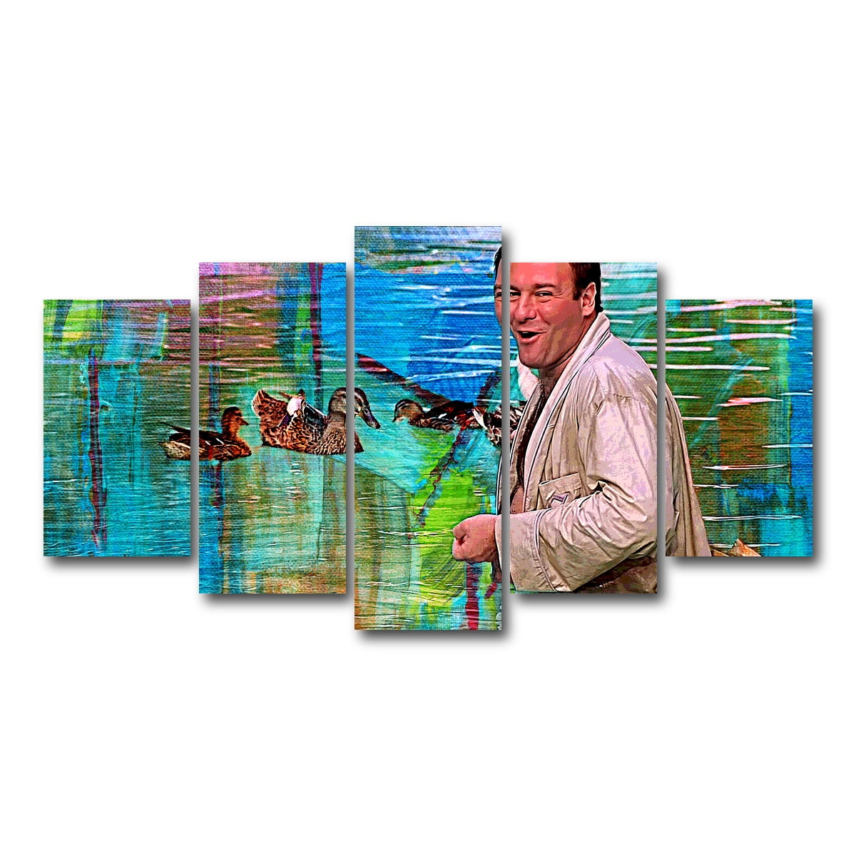 AUTO-MOCKUP WHITE | Tony Soprano Ducks | 5 Piece | Gallery Wrap Canvas | group=5_normal