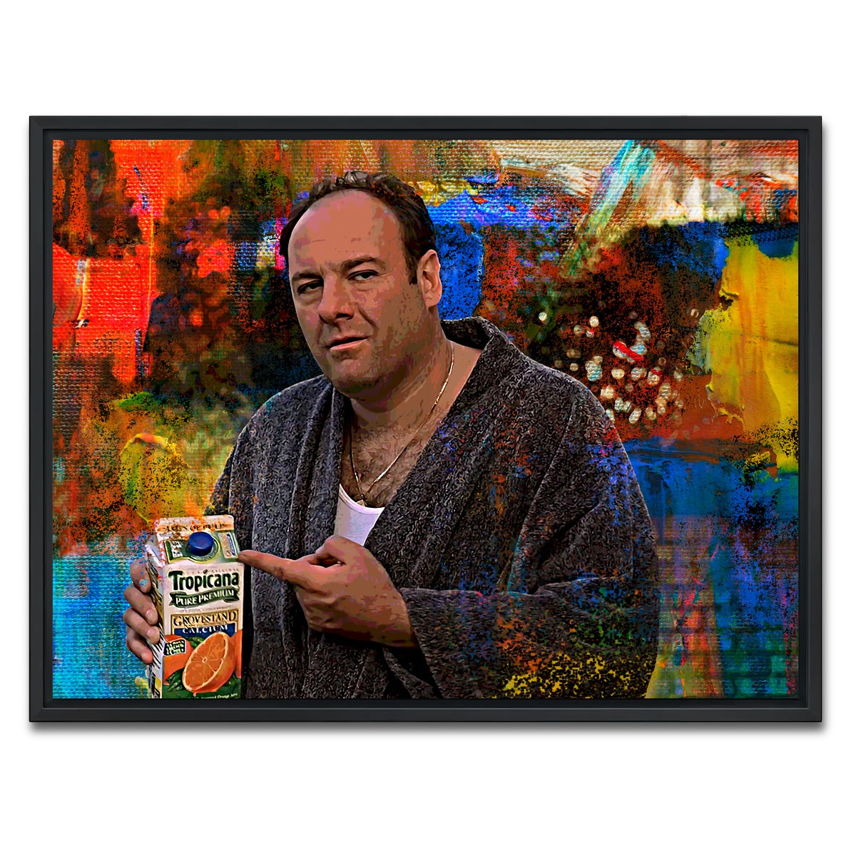 AUTO-MOCKUP WHITE | Tony Soprano Some Pulp | 1 Piece | Black Framed Canvas | group=4x3