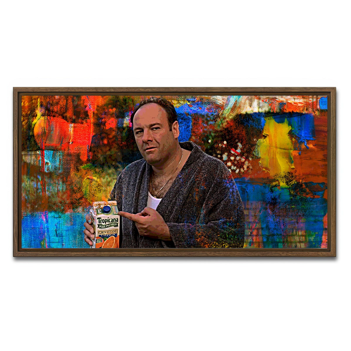 AUTO-MOCKUP WHITE | Tony Soprano Some Pulp | 1 Piece | Walnut Framed Canvas | group=2x1