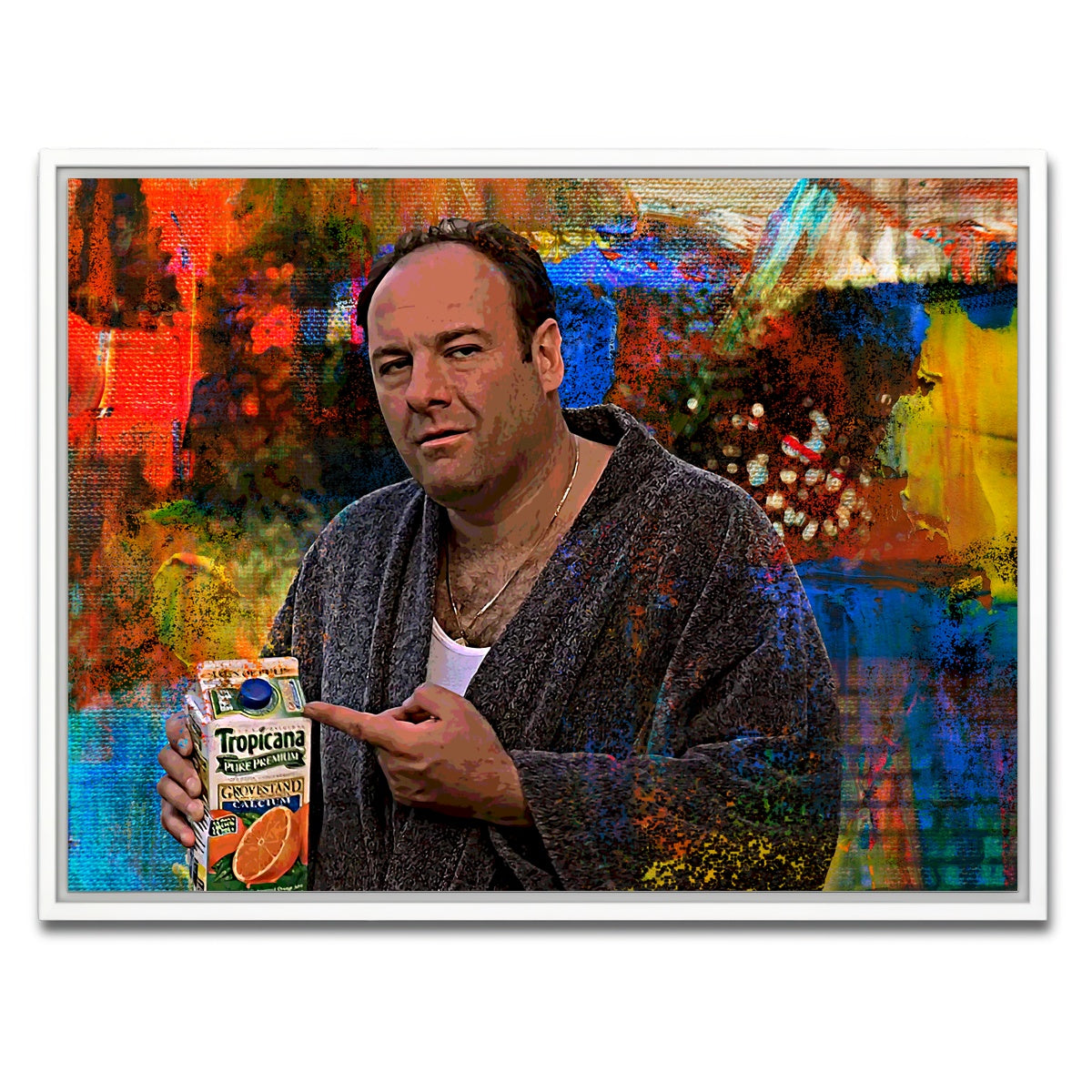 AUTO-MOCKUP WHITE | Tony Soprano Some Pulp | 1 Piece | White Framed Canvas | group=4x3