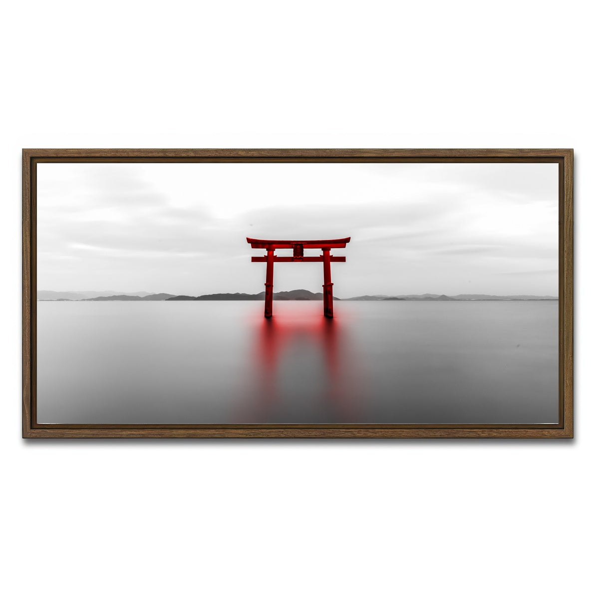 AUTO-MOCKUP WHITE | Torii | 1 Piece | Walnut Framed Canvas | group=2x1