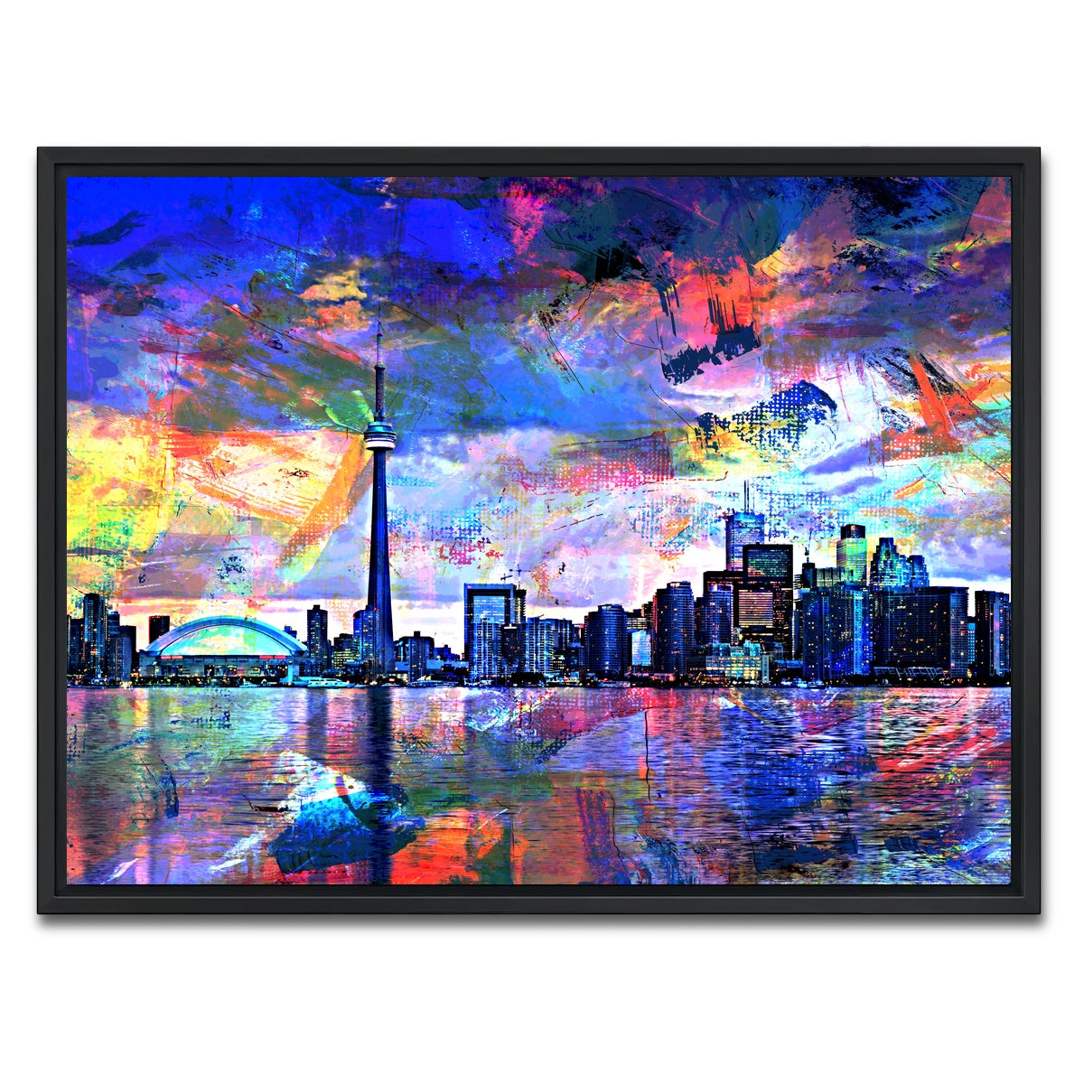 AUTO-MOCKUP WHITE | Toronto Abstract | 1 Piece | Black Framed Canvas | group=4x3