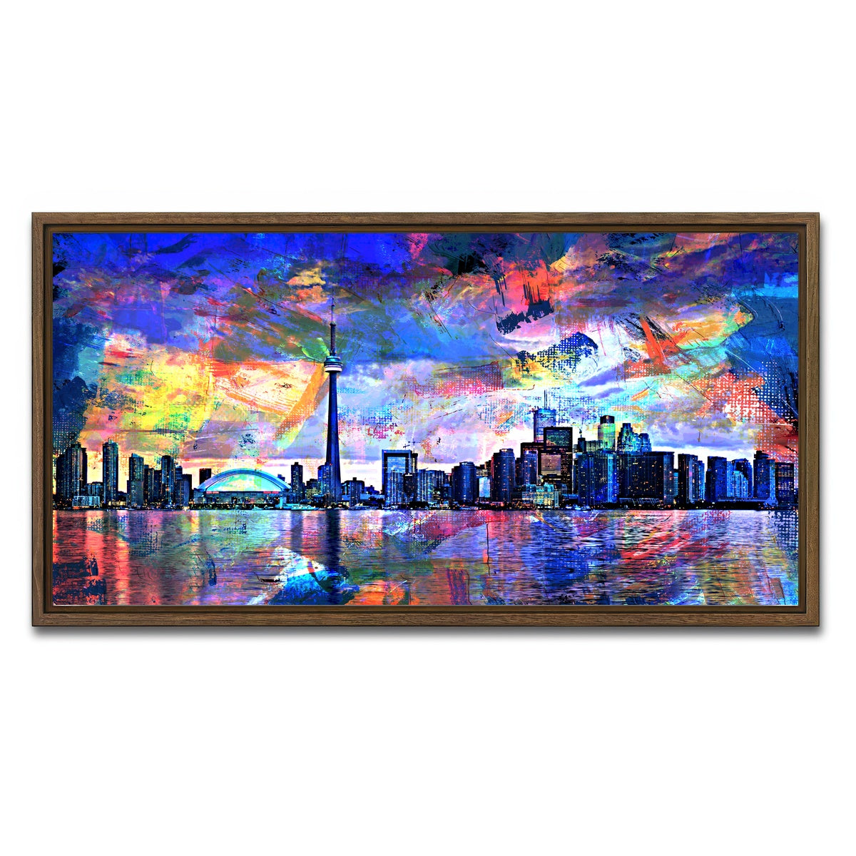 AUTO-MOCKUP WHITE | Toronto Abstract | 1 Piece | Walnut Framed Canvas | group=2x1