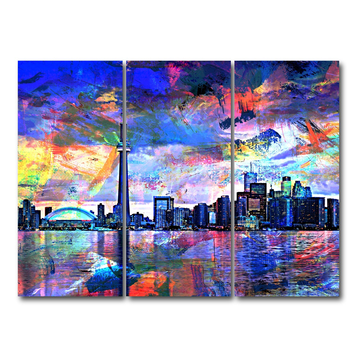 AUTO-MOCKUP WHITE | Toronto Abstract | 3 Piece | Gallery Wrap Canvas | group=8x18