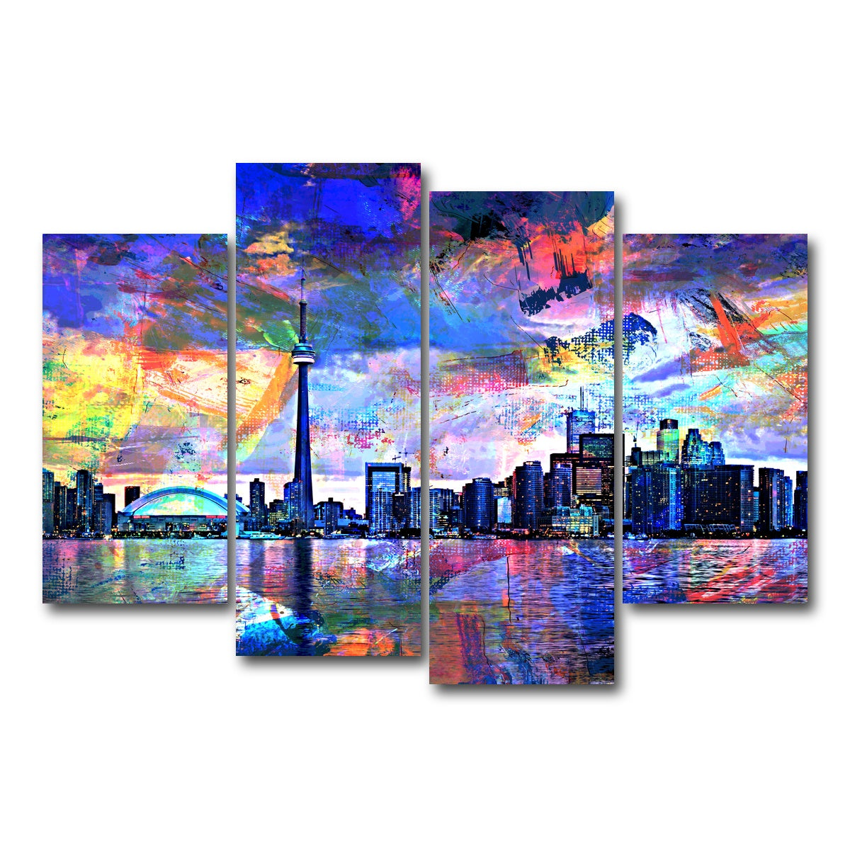 AUTO-MOCKUP WHITE | Toronto Abstract | 4 Piece | Gallery Wrap Canvas | group=4_short