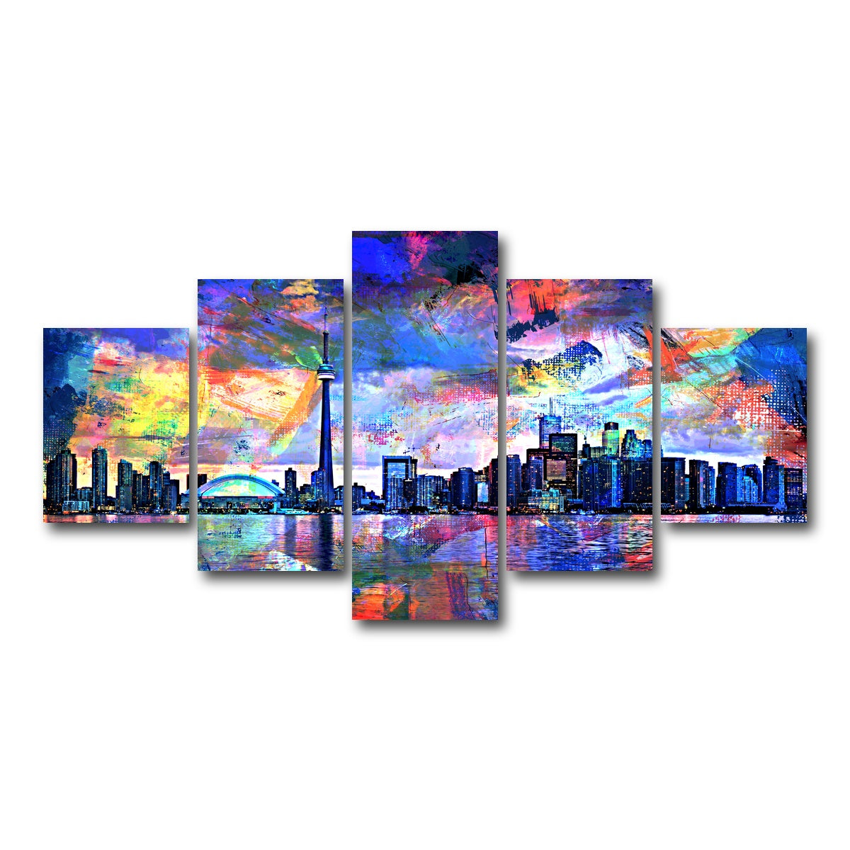 AUTO-MOCKUP WHITE | Toronto Abstract | 5 Piece | Gallery Wrap Canvas | group=5_short