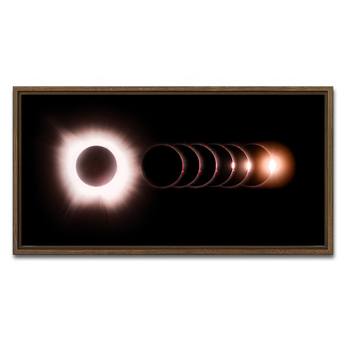 AUTO-MOCKUP WHITE | Totality Enlighted | 1 Piece | Walnut Framed Canvas | group=2x1