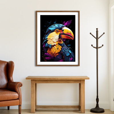 AUTO-MOCKUP ROOM | Toucan Animal Colorful Wall Art
