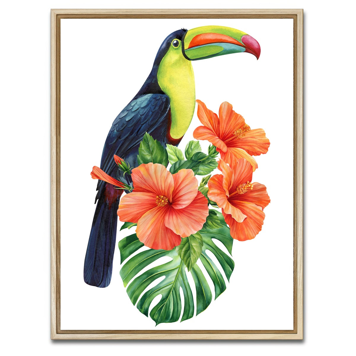 AUTO-MOCKUP WHITE | Toucan Vintage Orange | 1 Piece | Natural Framed Canvas | group=3x4
