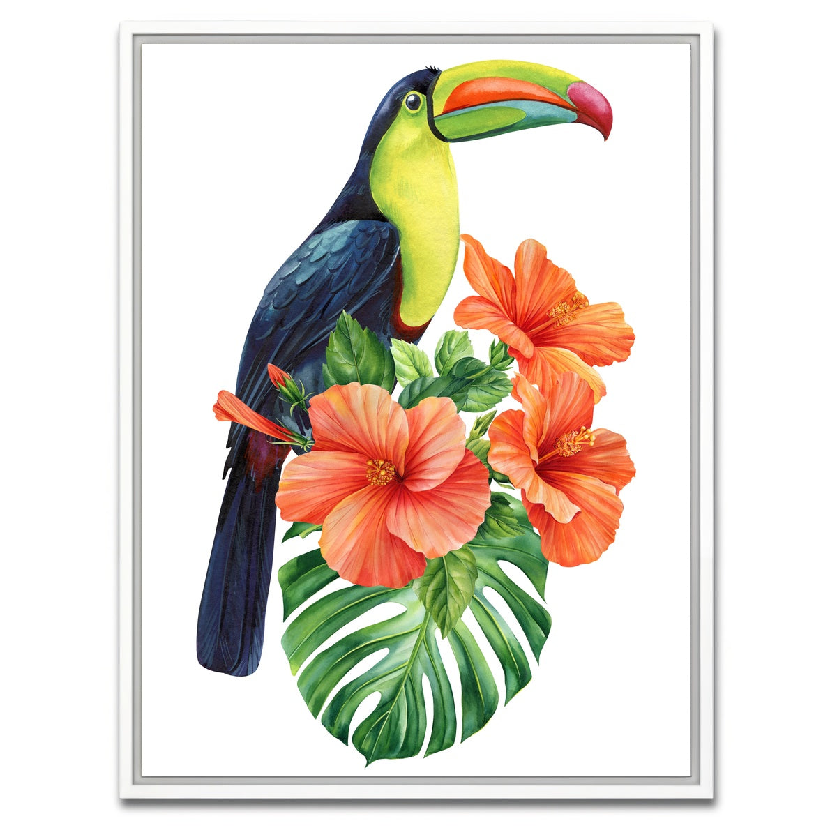 AUTO-MOCKUP WHITE | Toucan Vintage Orange | 1 Piece | White Framed Canvas | group=3x4