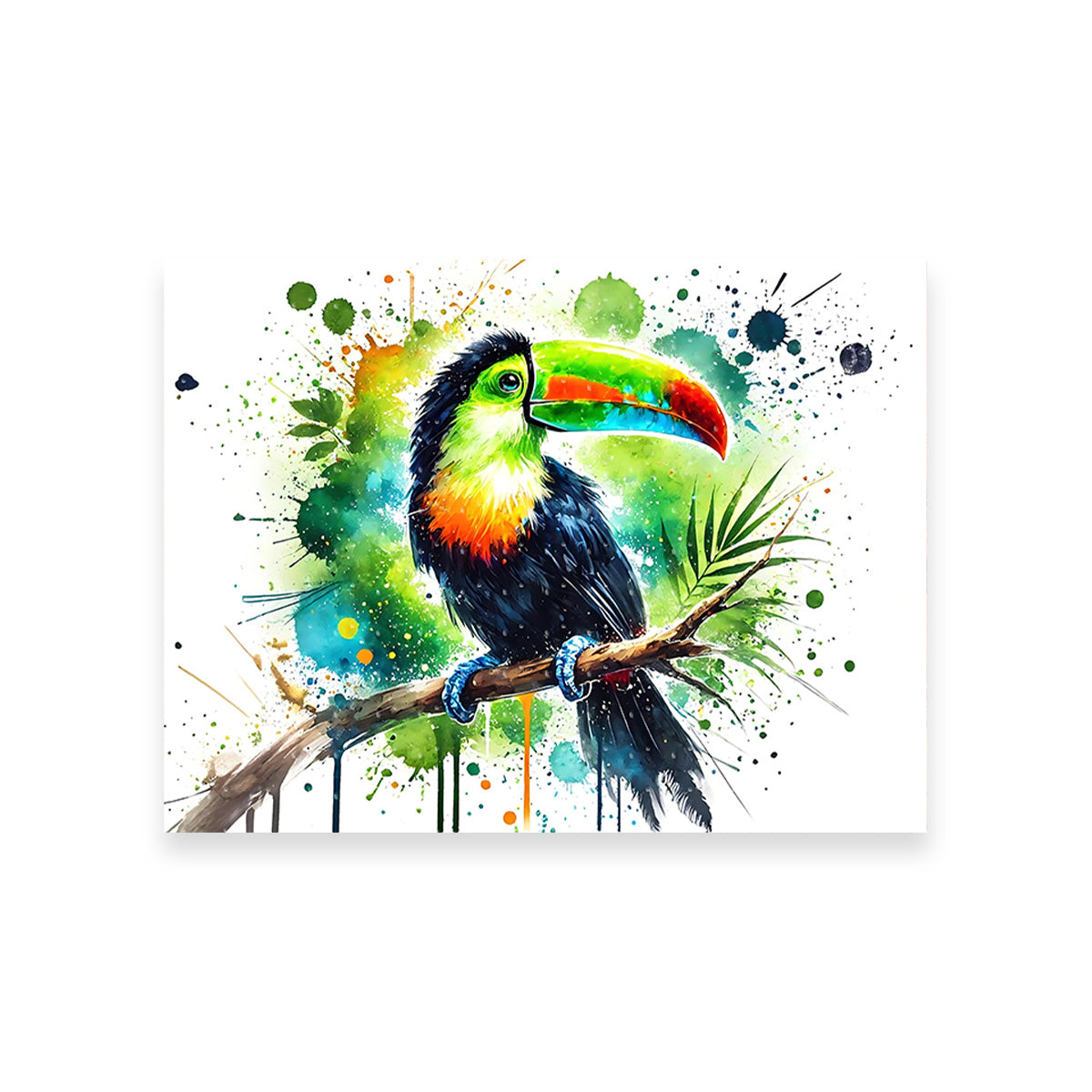 Toucan Paint Drip Horizontal Wall Art