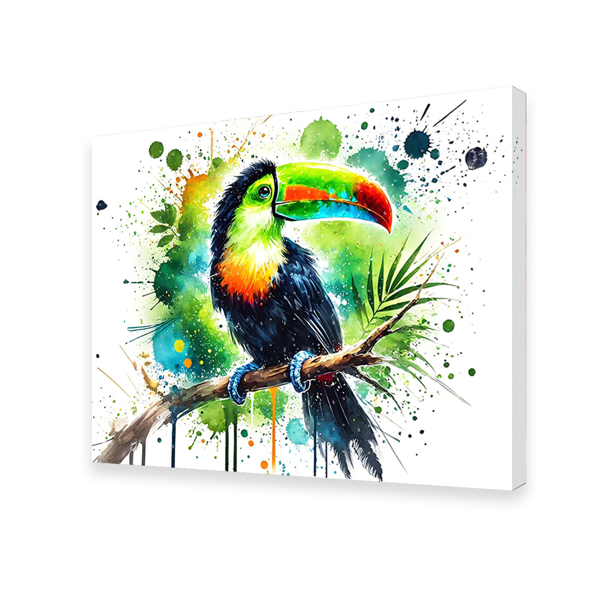 Toucan Paint Drip Horizontal Wall Art