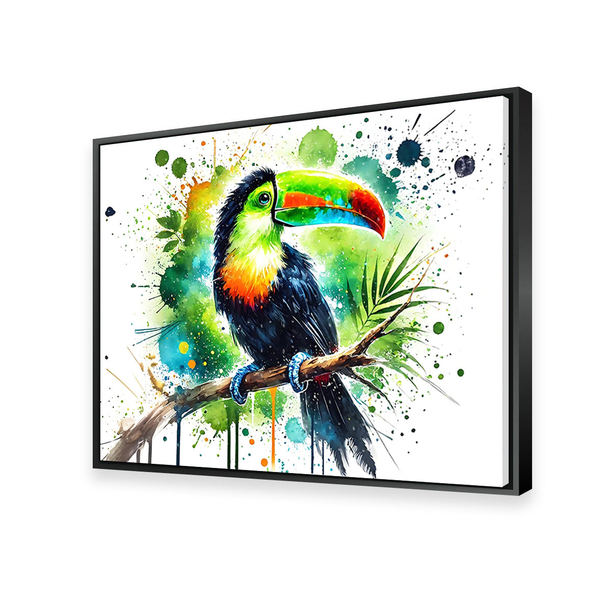 Toucan Paint Drip Horizontal Wall Art