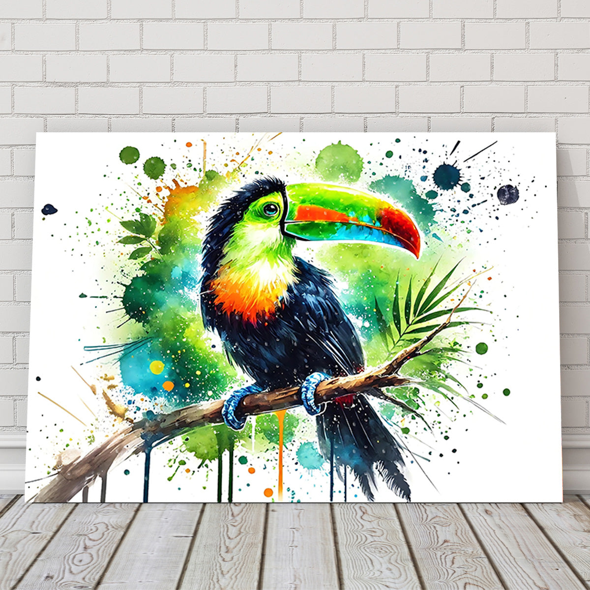 Toucan Paint Drip Horizontal Wall Art