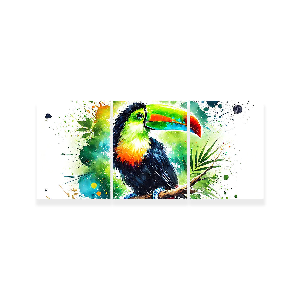 Toucan Paint Drip Horizontal Wall Art