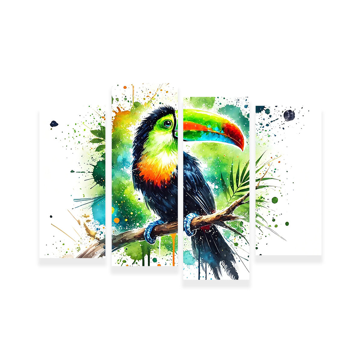 Toucan Paint Drip Horizontal Wall Art