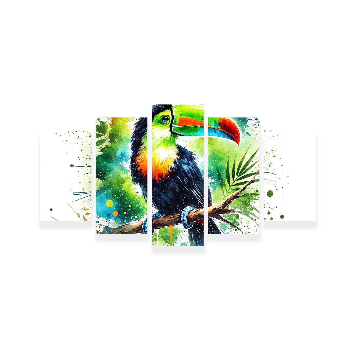 Toucan Paint Drip Horizontal Wall Art