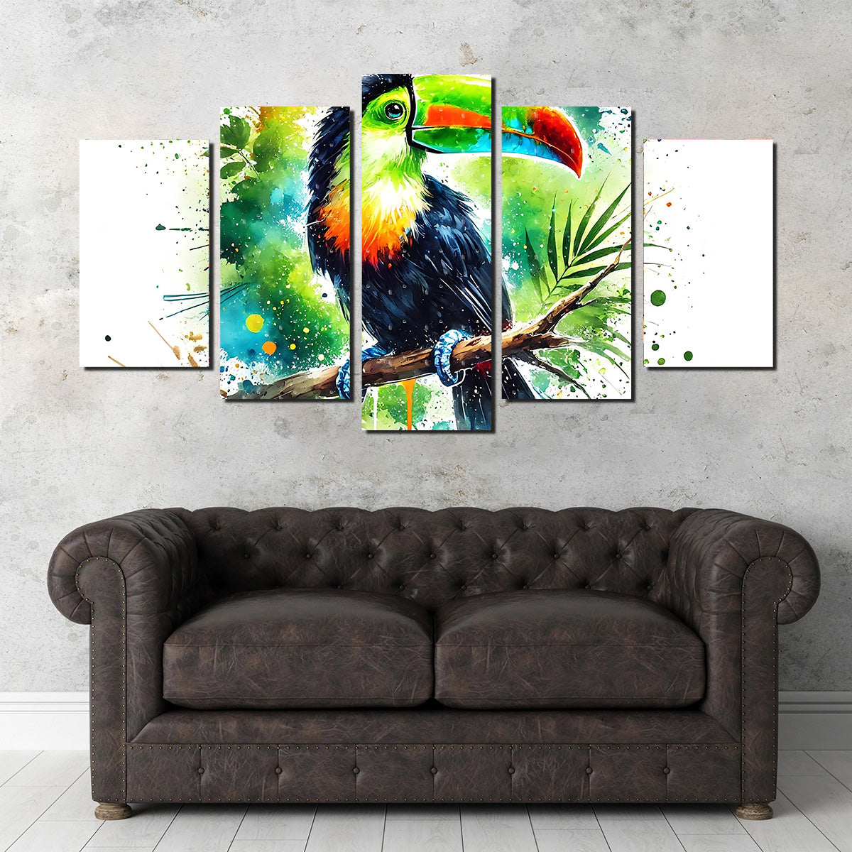 Toucan Paint Drip Horizontal Wall Art