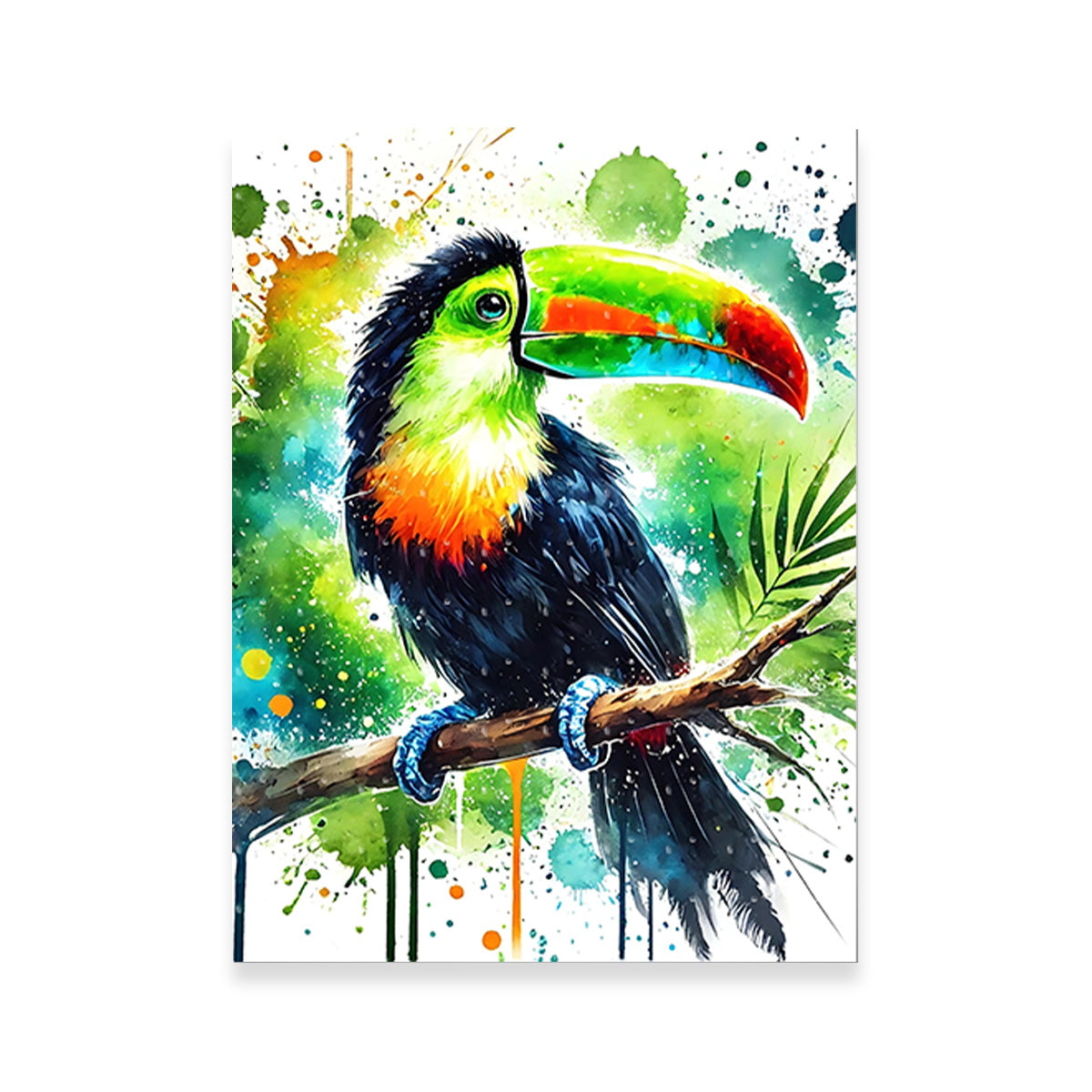 Toucan Paint Drip Wall Art