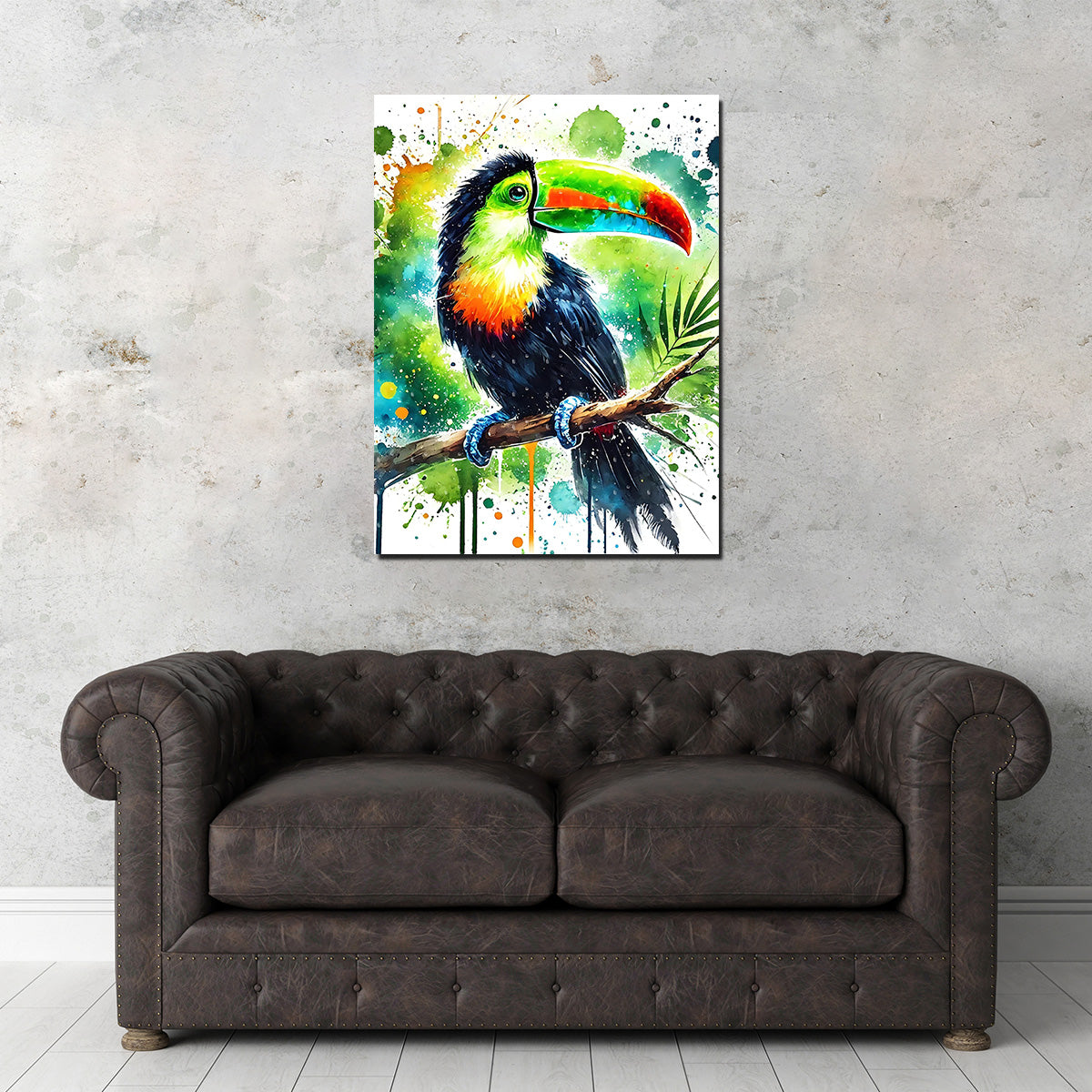 Toucan Paint Drip Wall Art