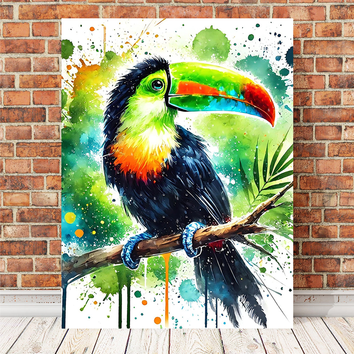 Toucan Paint Drip Wall Art