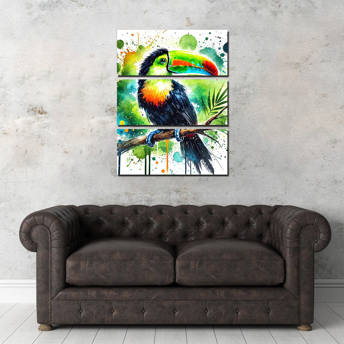Toucan Paint Drip Wall Art
