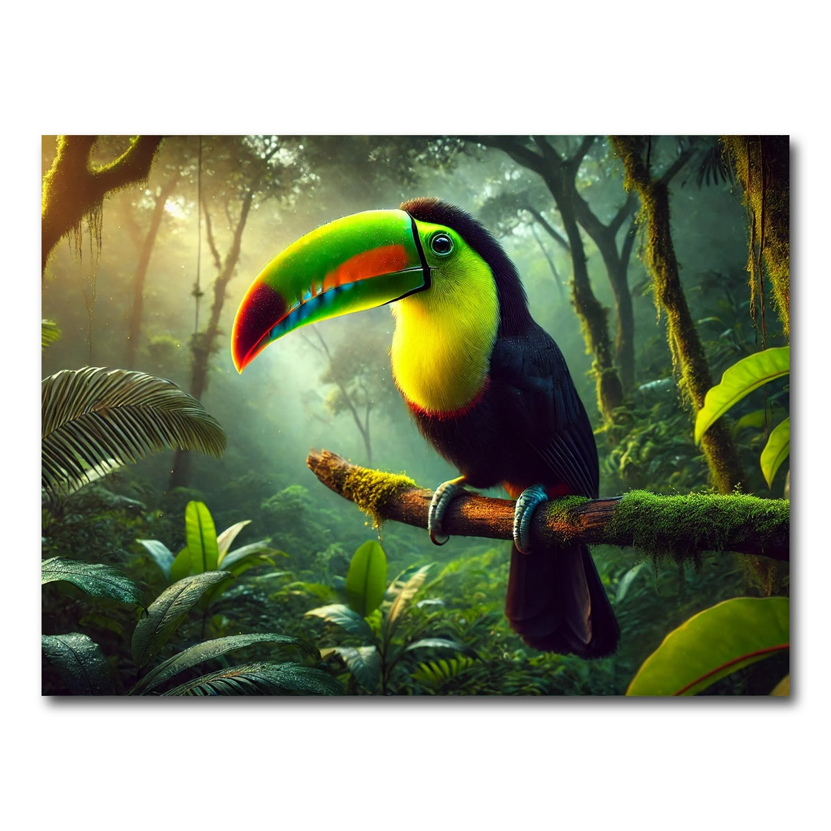 AUTO-MOCKUP WHITE | Toucan on Branch | 1 Piece | Gallery Wrap Canvas | group=4x3