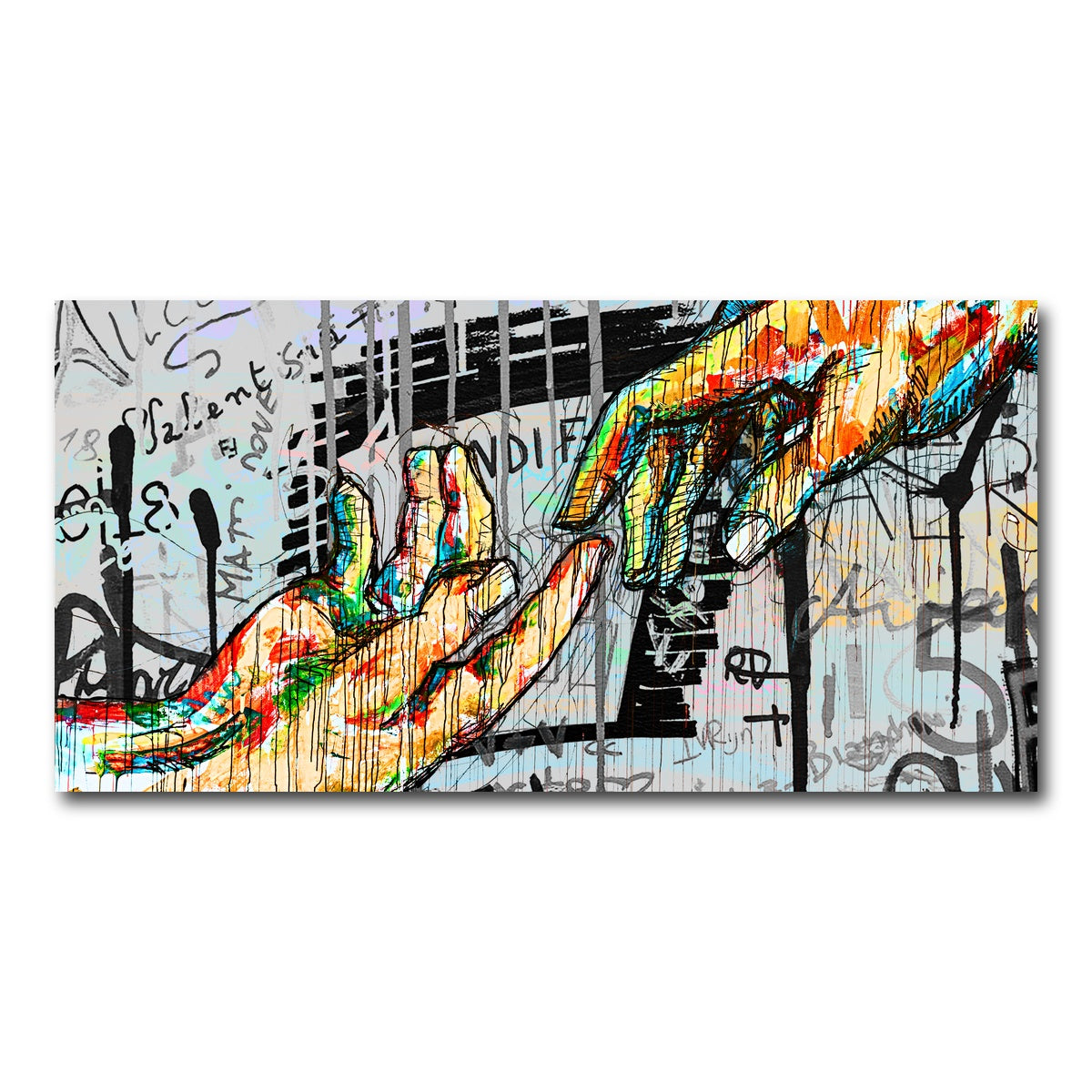 AUTO-MOCKUP WHITE | Touch Hand design | 1 Piece | Gallery Wrap Canvas | group=2x1