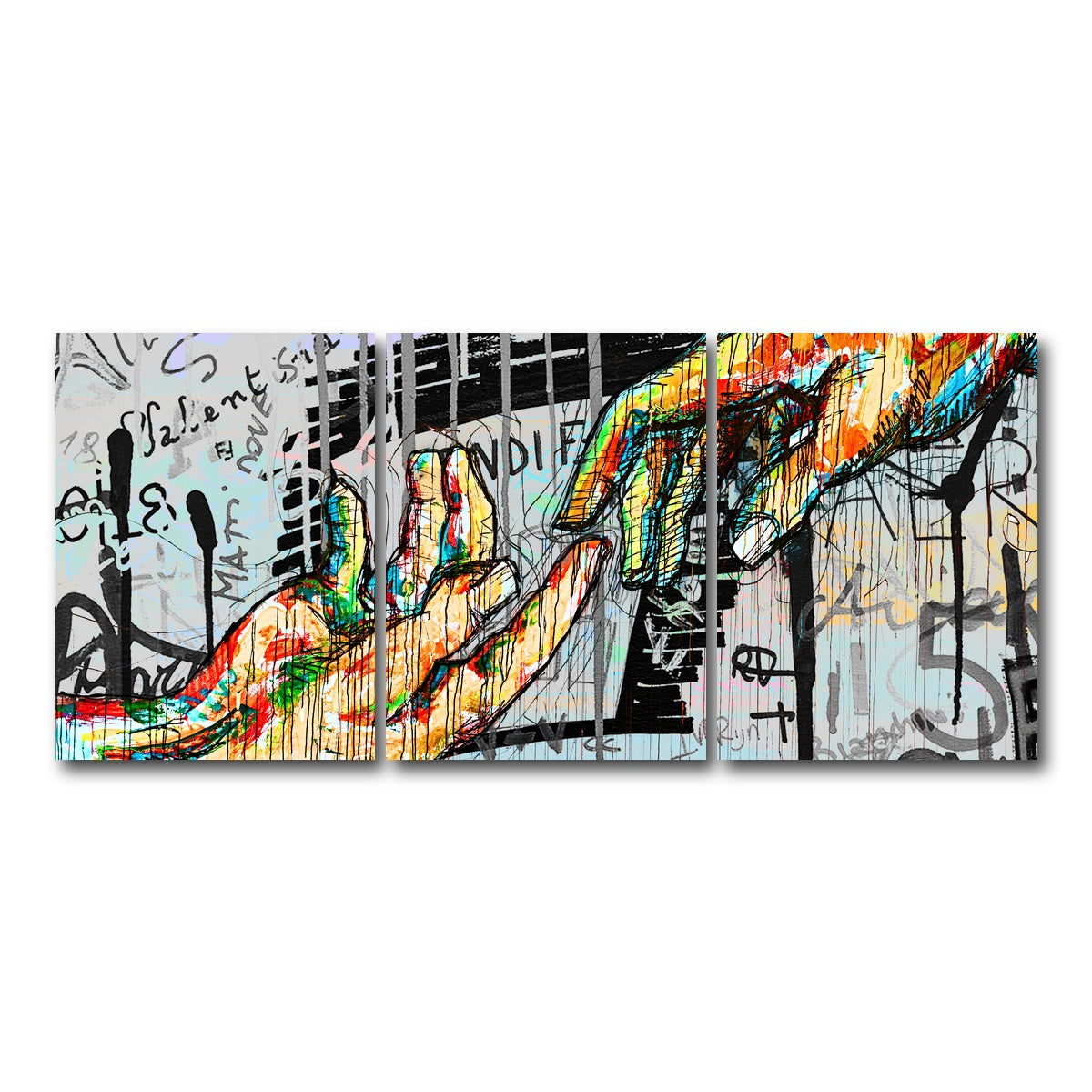 AUTO-MOCKUP WHITE | Touch Hand design | 3 Piece | Gallery Wrap Canvas | group=18x24