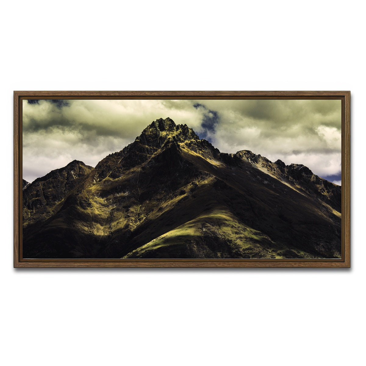 AUTO-MOCKUP WHITE | Towering Summit | 1 Piece | Walnut Framed Canvas | group=2x1