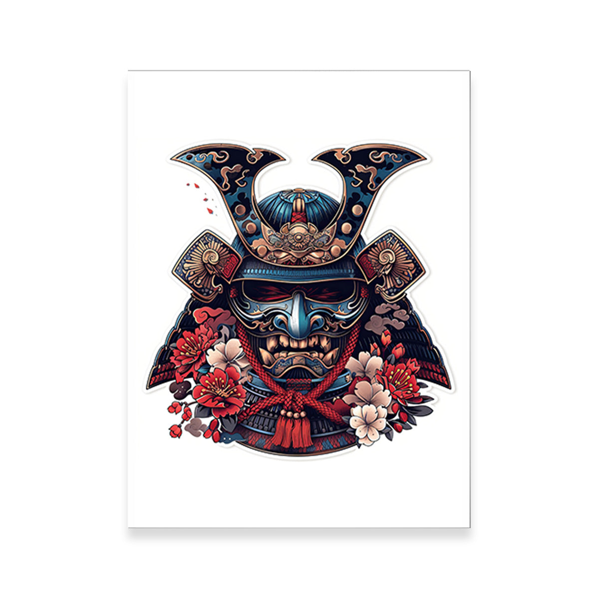 Traditional Japanese Samurai Mask Wall Art