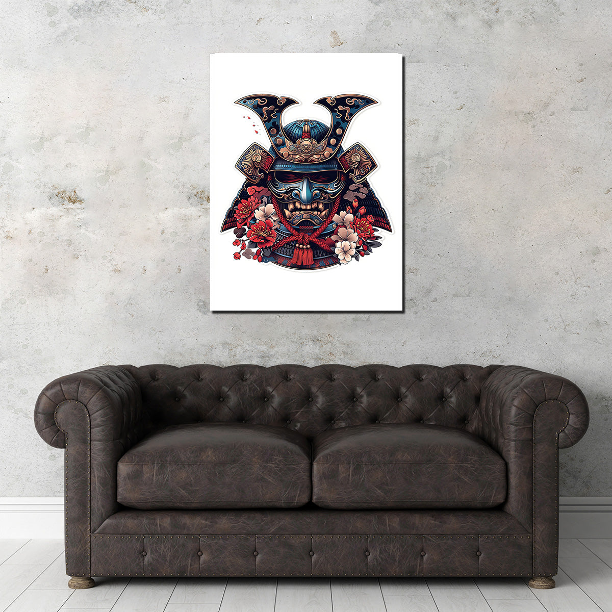 Traditional Japanese Samurai Mask Wall Art