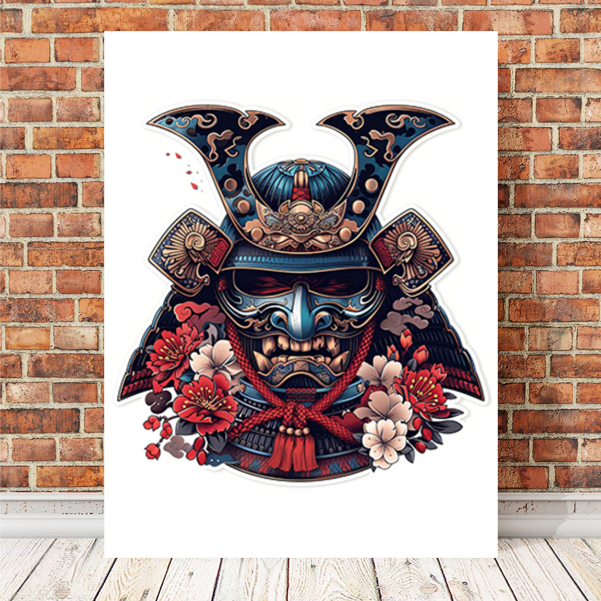 Traditional Japanese Samurai Mask Wall Art